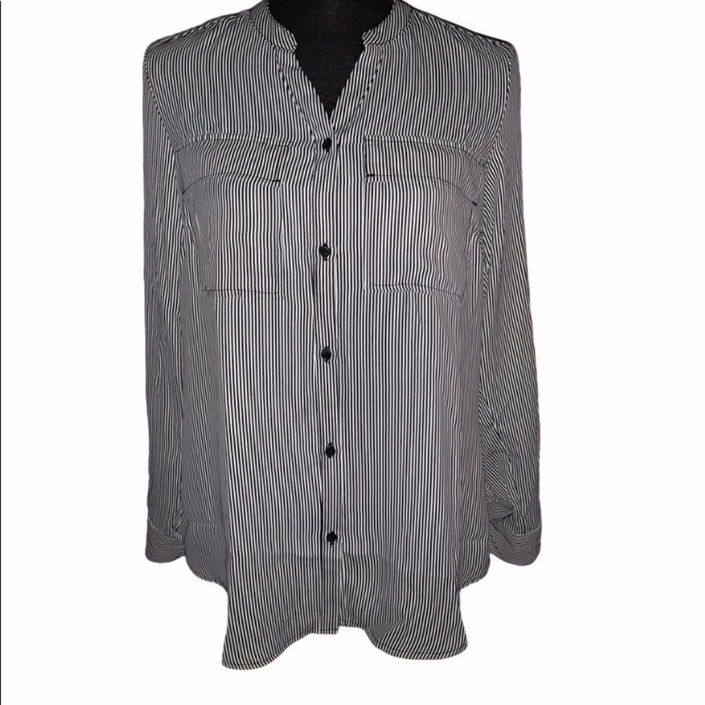 Jones New York Button Down Stripe Blouse